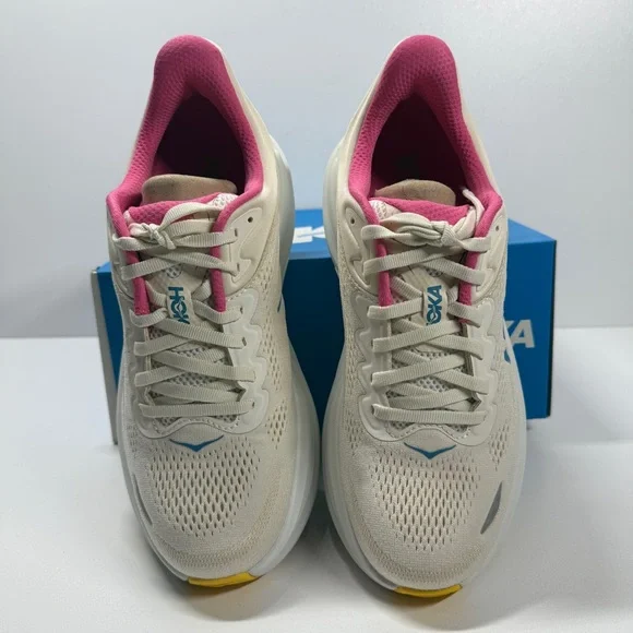 NIB•HOKA Women’s HOKA Bondi 9 Everyday Running Shoe Alabaster - Birch Size: 9 - Picture 3 of 6